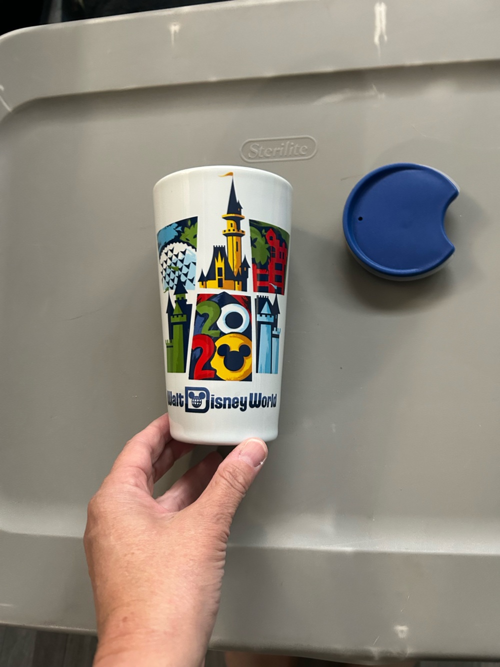 Disney World White 2020 ceramic travel mug